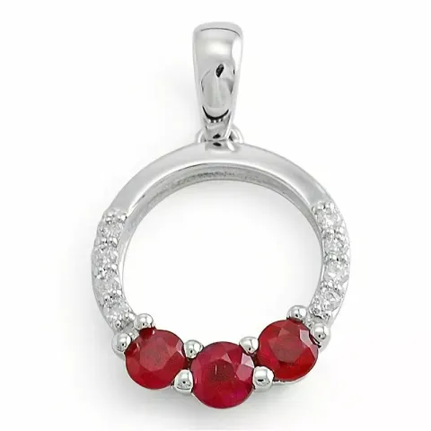 rubin hängen i 14  carat vitguld 0,05 ct