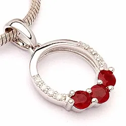 rubin hängen i 14  carat vitguld 0,05 ct