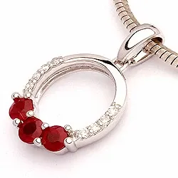 rubin hängen i 14  carat vitguld 0,05 ct