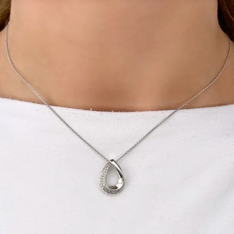 Diamant hängen i 14 carat vitguld 0,16 ct