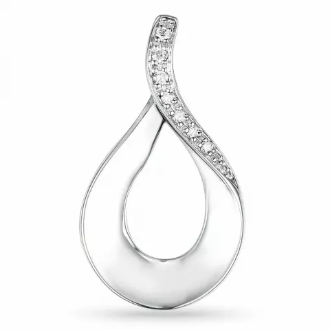 elegant diamant hängen i 14  carat vitguld 0,04 ct