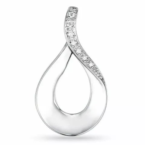 elegant diamant hängen i 14 carat vitguld 0,04 ct