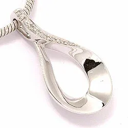 elegant diamant hängen i 14 carat vitguld 0,04 ct