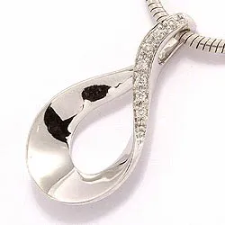 elegant diamant hängen i 14 carat vitguld 0,04 ct