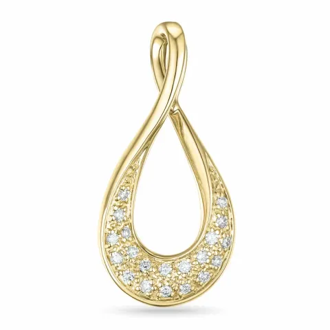 Droppformad diamantberlocker i 14  carat guld 0,13 ct