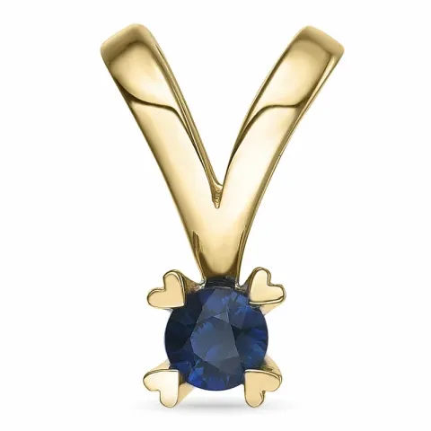 safir hängen i 14  carat guld 0,30 ct