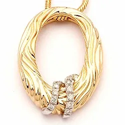 diamant hängen i 14 carat guld- och vitguld 0,08 ct