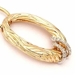 diamant hängen i 14 carat guld- och vitguld 0,08 ct