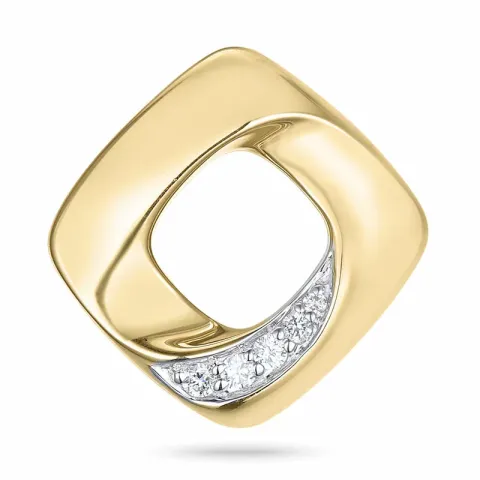 diamantberlocker i 14 carat guld- och vitguld 0,05 ct