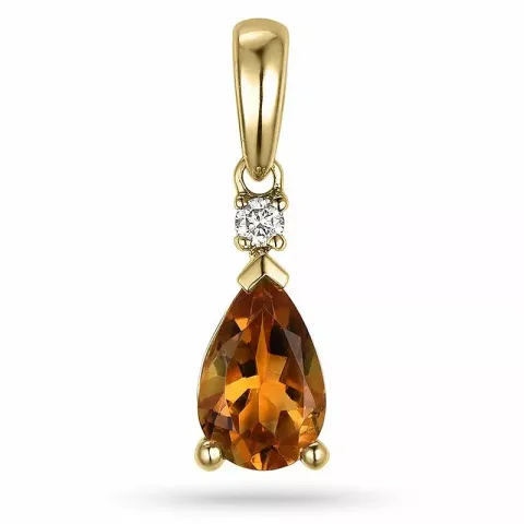 citrin hängen i 14 carat guld 0,03 ct 0,78 ct
