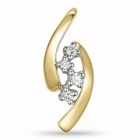 diamantberlocker i 14 carat guld- och vitguld 0,06 ct