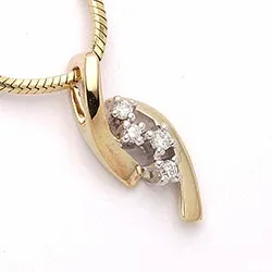diamantberlocker i 14 carat guld- och vitguld 0,06 ct