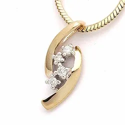 diamantberlocker i 14 carat guld- och vitguld 0,06 ct