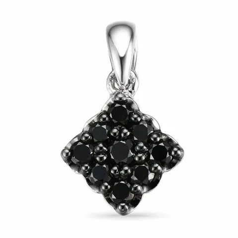 Fyrkantigt diamant hängen i 14 carat vitguld 0,25 ct