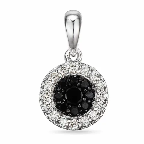 Runt diamant hängen i 14 carat vitguld 0,14 ct 0,18 ct