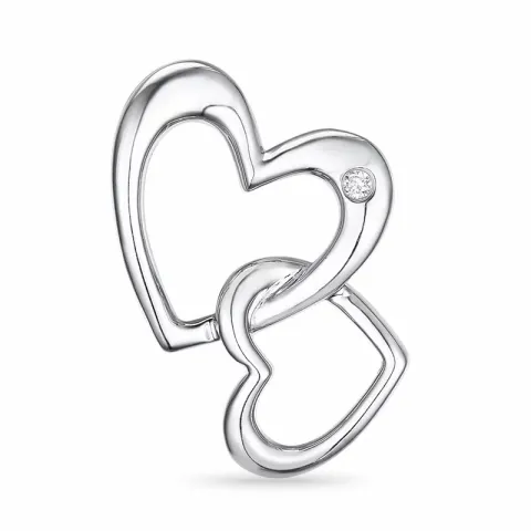 hjärta diamant hängen i 14  carat vitguld 0,01 ct