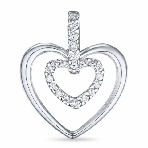 Hjärta briljant hängen i 14  carat vitguld 0,20 ct