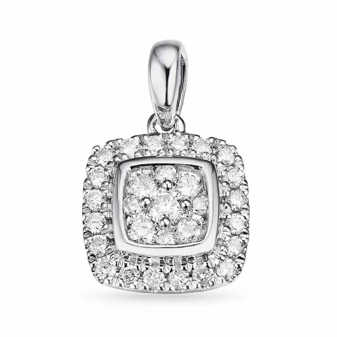 fyrkantigt diamant hängen i 14  carat vitguld 0,33 ct