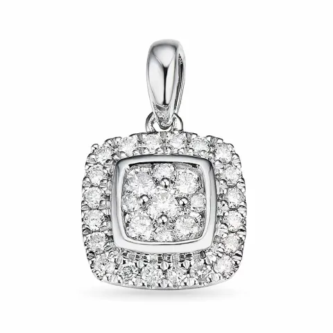 fyrkantigt diamant hängen i 14 carat vitguld 0,33 ct