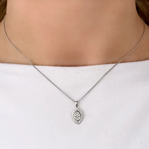 briljant hängen i 14 carat vitguld 0,35 ct