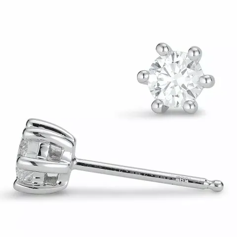2 x 0,25 ct diamant solitäreörhängestift i 14 karat vitguld med diamant