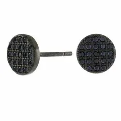 Joanli Nor Snow sort zirkon örhängen i svart rhodinerat silver sort zirkon