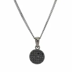 Joanli Nor Snow halsband i svart rhodinerat silver sort zirkon