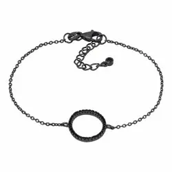 Joanli Nor Zero armband i svart rhodinerat silver sort zirkon