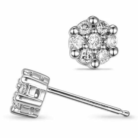 diamantörhängen i 14 karat vitguld med diamant