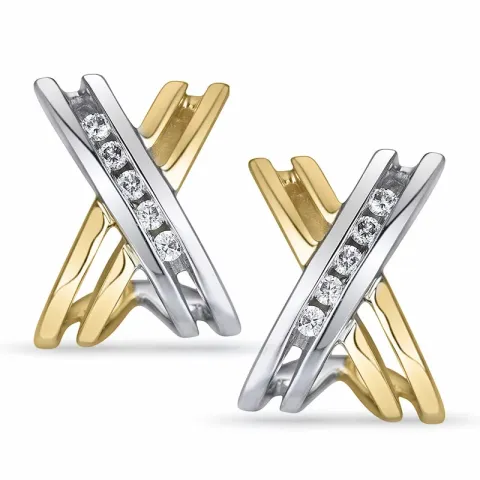 diamant örhängen i 14 karat vitguld med diamant 