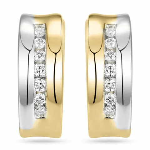 14 mm diamant creol i 14 karat guld med diamant