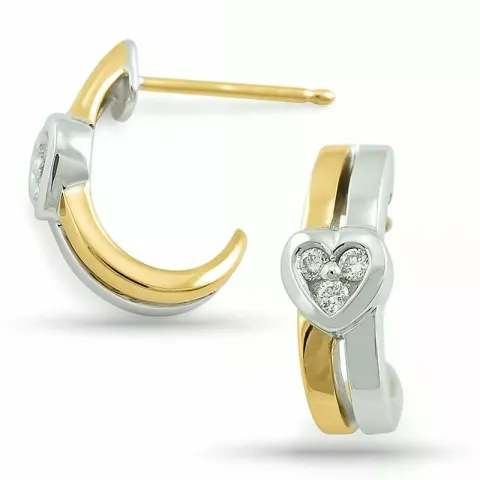 halvcreol i 14 karat guld och vitguld med diamant