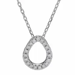 NORDAHL ANDERSEN hängen med halskedja i rhodinerat silver vit zirkon