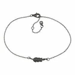 Joanli Nor fjädrar armband i svart rhodinerat silver sort zirkon