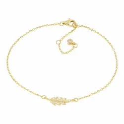 Joanli Nor fjädrar armband i förgyllt silver vit zirkon