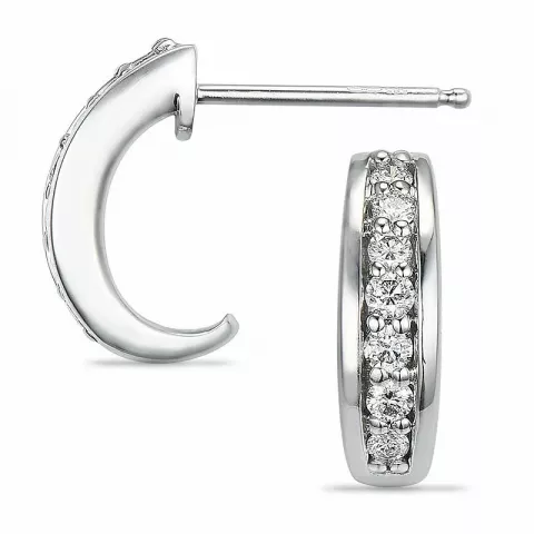 13 mm diamantörhängen i 14 karat vitguld med diamanter 
