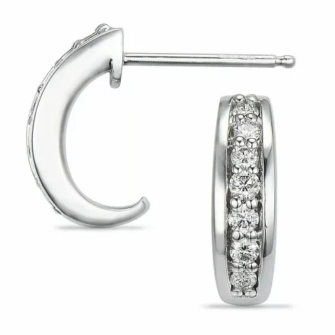 13 mm diamantörhängen i 14 karat vitguld med diamanter