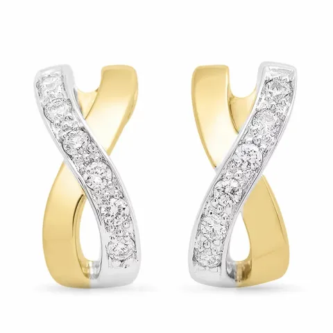 diamantörhängen i 14 karat guld och vitguld med diamant