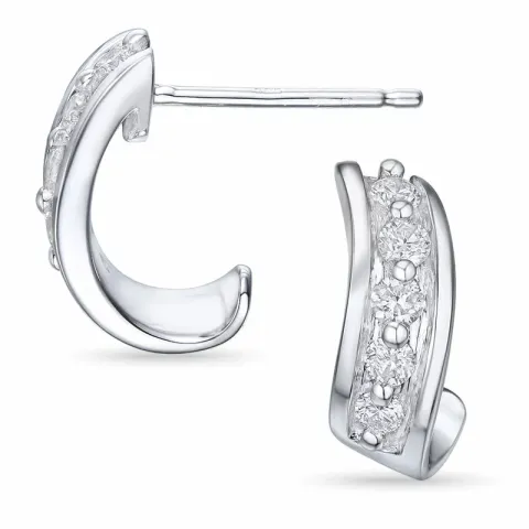 diamant halvcreol i 14 karat vitguld med diamant