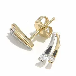 Diamant örhängestift i 14 karat guld och vitguld med diamanter