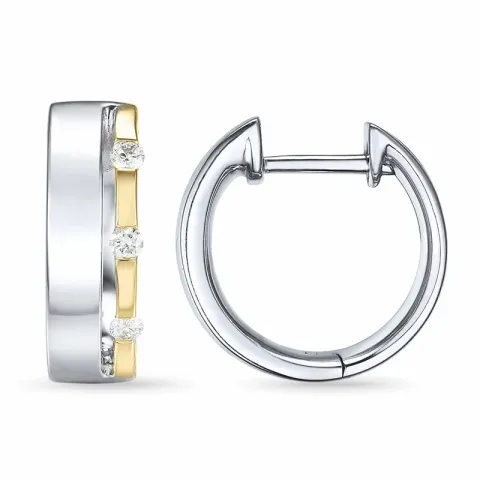 13 mm diamant creol i 14 karat vitguld med diamant 