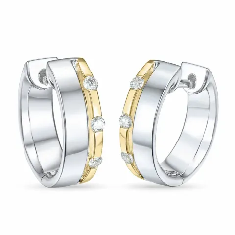 13 mm diamant creol i 14 karat vitguld med diamant