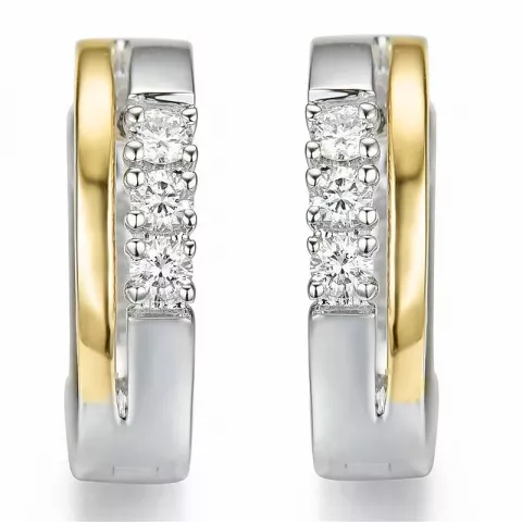 13 mm diamantörhängen i 14 karat guld och vitguld med diamanter 