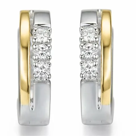 13 mm diamantörhängen i 14 karat guld och vitguld med diamanter 