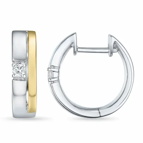 13 mm creol i 14 karat guld och vitguld med diamant