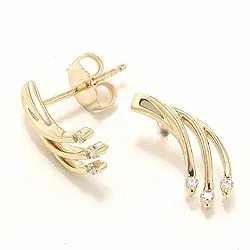 Diamant örhängestift i 14 karat guld med diamanter 