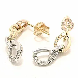 långa diamant örhängestift i 14 karat guld vitguld rödguld med diamant 