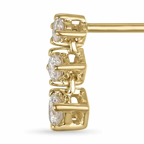 diamant guld briljiantöronringar i 14 karat guld med diamant