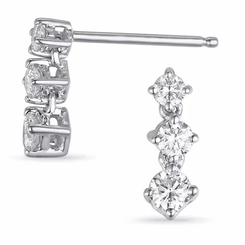 Diamant örhängestift i 14 karat vitguld med diamanter 