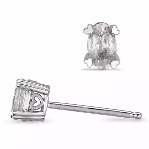 rosa kvarts solitäreörhängestift i 14 karat vitguld med rosa kvarts